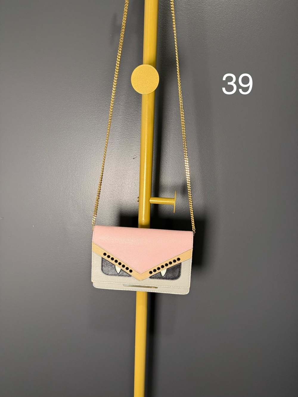 Fendi Monster Crossbody with Gold Chain